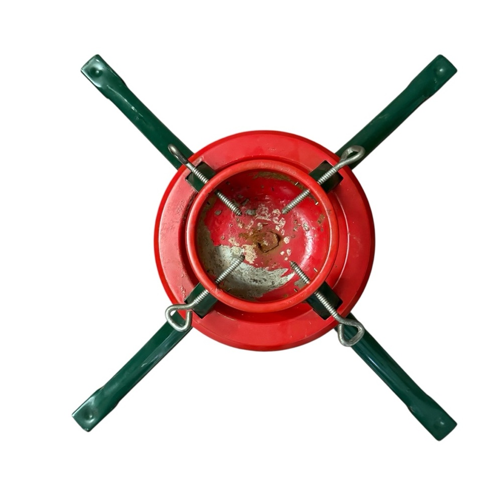 VTG MCM Real Christmas Tree Stand 4” Red Green National Machine Products Canada - Picture 4 of 17